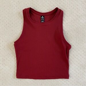 Dark red cropped racerback tank